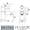 Bristan Blitz Bath Taps Dimensions